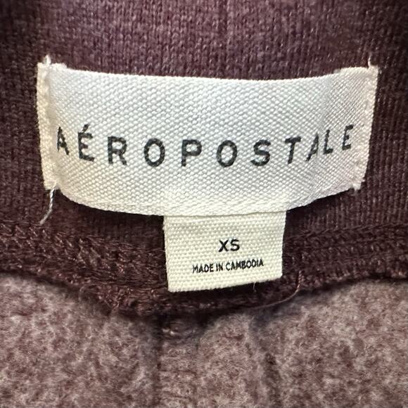 Aeropostale Jogger Sweatpants Women's XS Maroon Drawstring Waist Logo Y2K - Picture 5 of 7